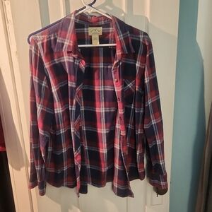 Flannel Plaid Red White and Blue